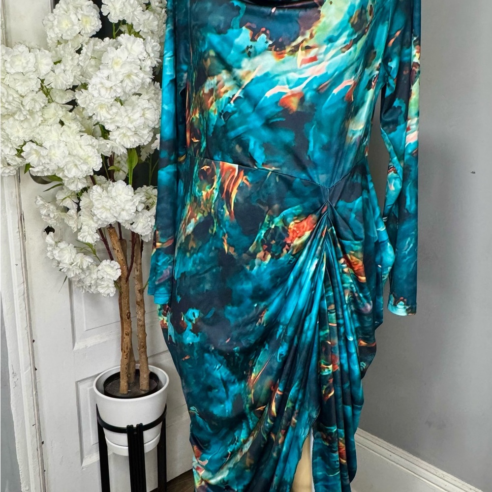 SHEIN Vibrant Multicolor Long Sleeve Dress